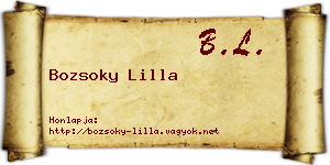 Bozsoky Lilla névjegykártya